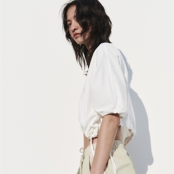 GATHERED TOP WITH TIES - Picture 4 of 12